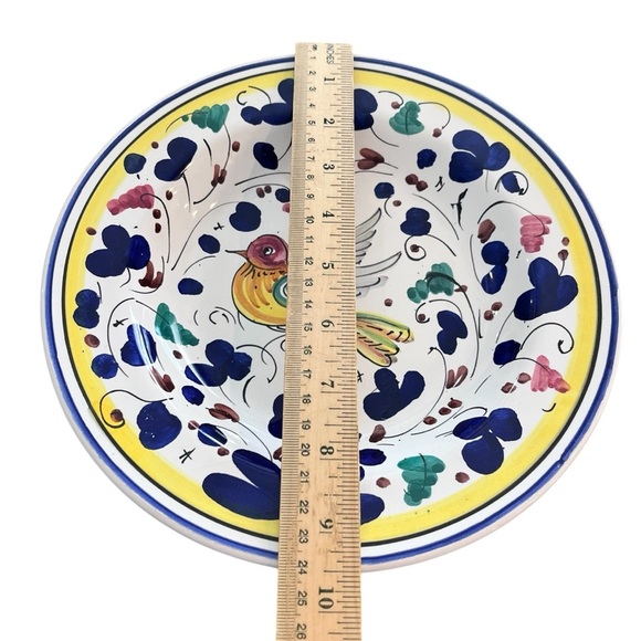 Italian Deruta Ceramic 8.5” Bowl with Bird Design - Picture 4 of 7